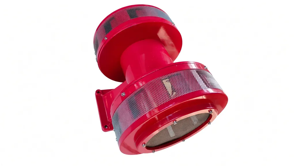 High decibel emergency warning siren mounted on high pole